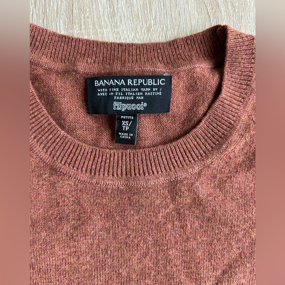 Banana Republic Filpucci Italian Yarn Rust Sweater XS - Picture 2 of 4